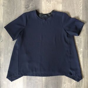 ZARA Irregular Hem Top in Navy Blue